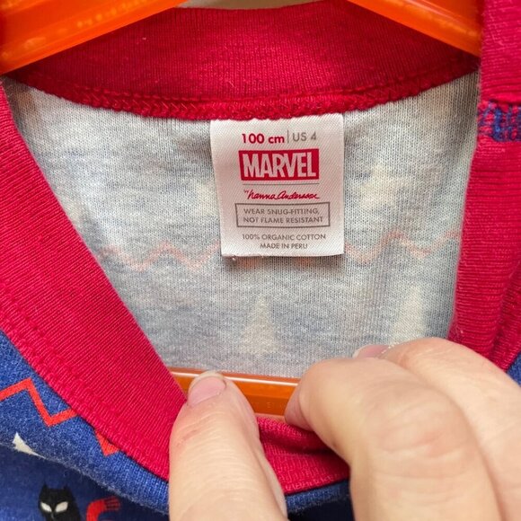 Hanna Andersson Marvel‎ Kids Pajama Set US 4 100% Organic Cotton - Picture 3 of 5